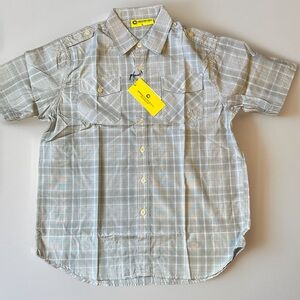 Akademiks Colours Button Up Shirt Men's Medium Short Sleeve Multicolor  Sz L